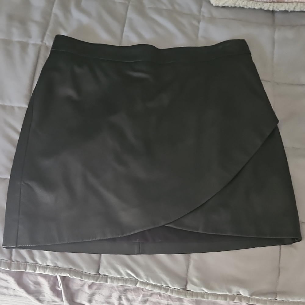 Banana Republic Leather Wrap Mini Skirt